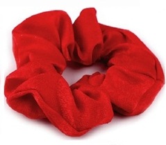 Sametové Scrunchie gumičky do vlasů - Červené